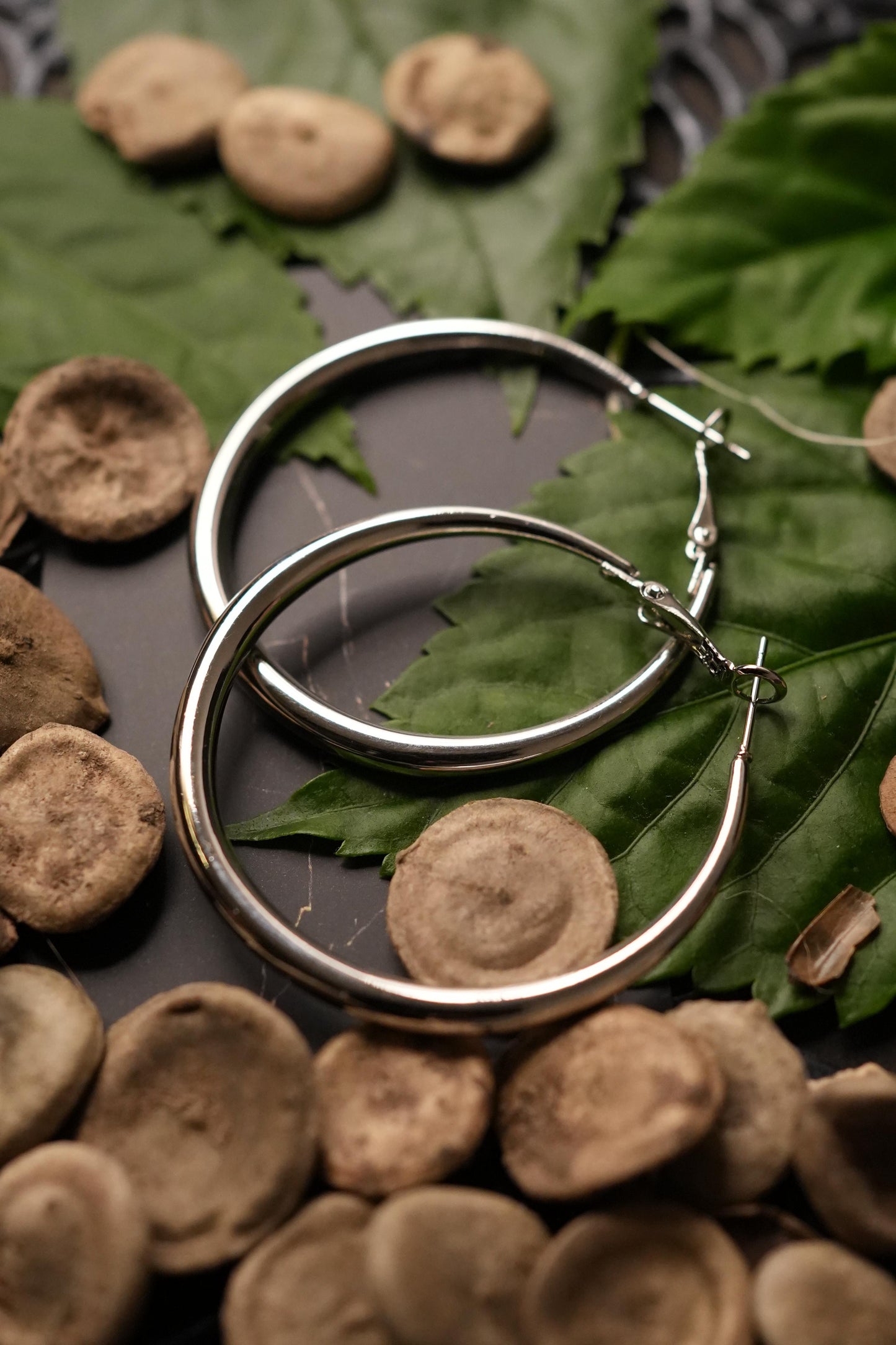 Silver hoops ( big size)