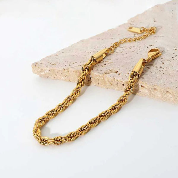 Thin Chain Rope Style Wraparound Bracelet