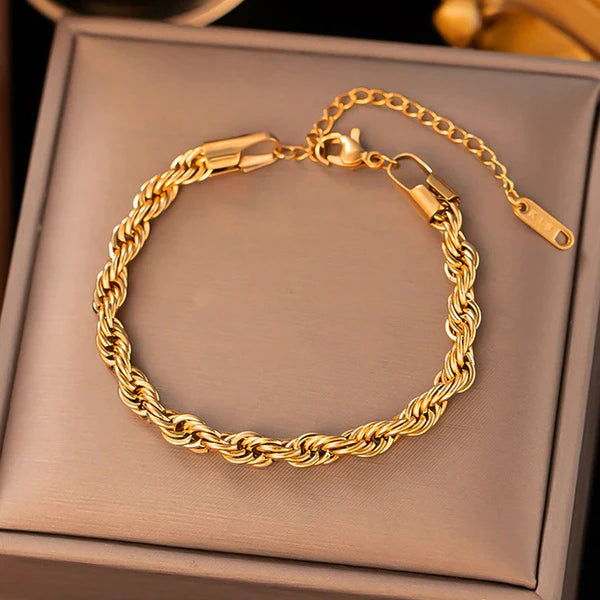 Thin Chain Rope Style Wraparound Bracelet