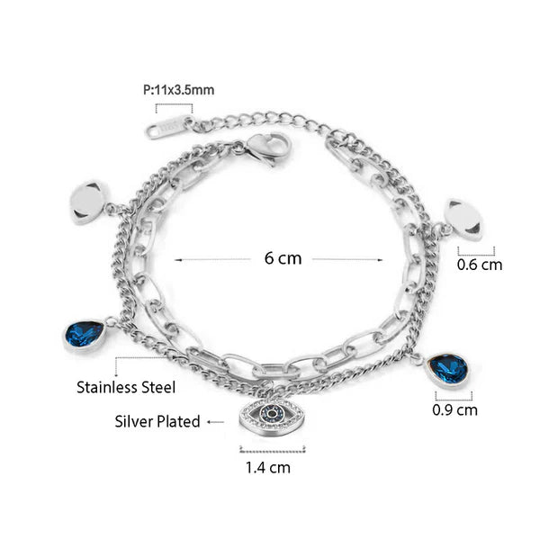 Crystal Studded Evil Eye Bracelet