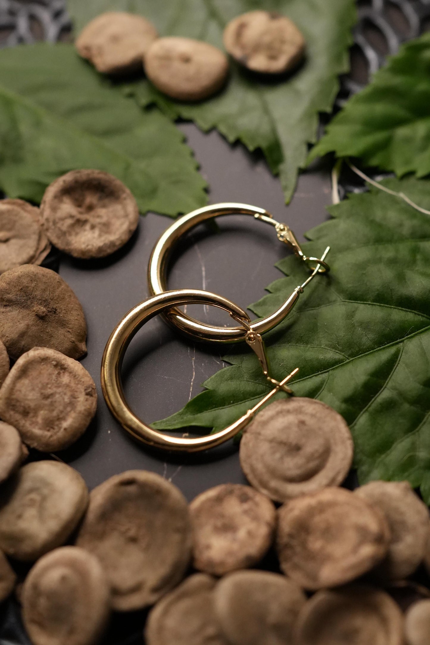 Golden hoops (medium size)