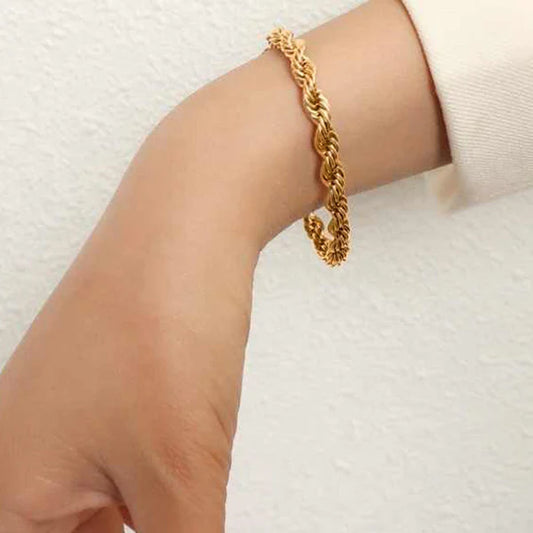 Thin Chain Rope Style Wraparound Bracelet