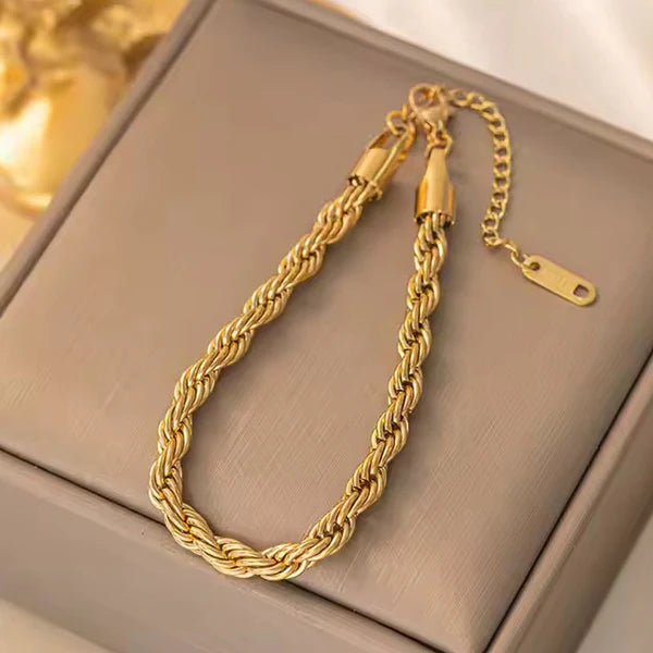 Thin Chain Rope Style Wraparound Bracelet