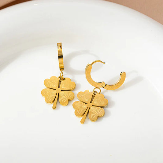 Clover Themed Drop Earrings